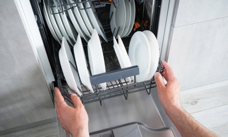 cleaning a dishwasher